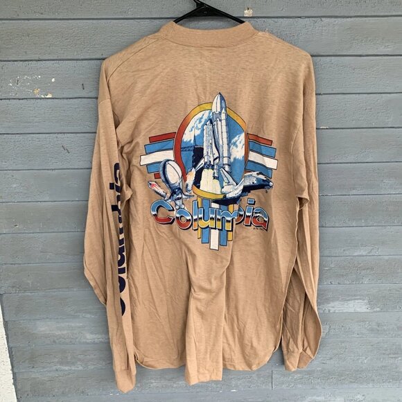 80s Columbia STS-3 NASA Kennedy Space Center Size L Long Sleeve MADE IN USA - Picture 2 of 5